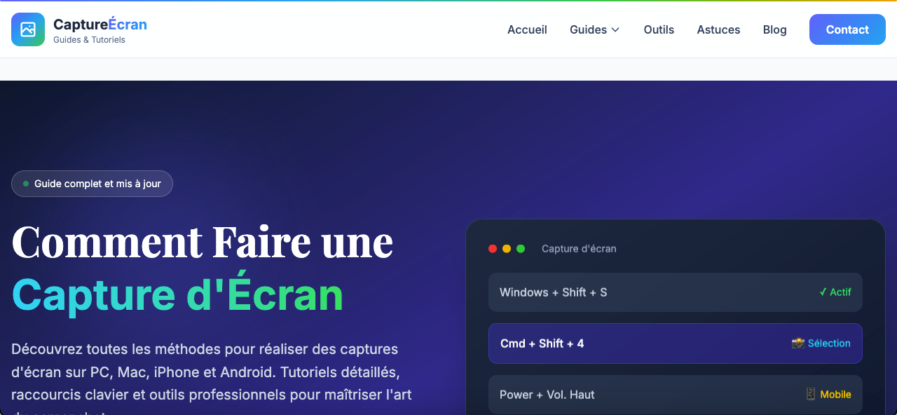 Comment Faire Une Capture d'écran